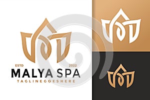 Luxury M Letter Nature Spa Logo Design, brand identity logos vector, modern logo, Logo Designs Vector Illustration Template
