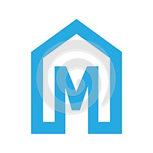 Luxury M stay house logo design. M logo Home design. M Real Estate palace, building icon photo