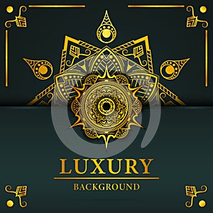 Luxury mandala gold collor background, decorative background with an elegant mandala design, Luxury Mandala Islamic Background