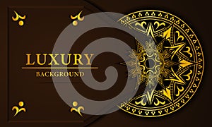 Luxury mandala gold collor background, decorative background with an elegant mandala design, Luxury Mandala Islamic Background