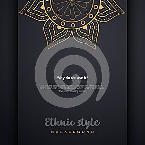 Luxury Mandala Wedding Invitation Card Set template with golden arabesque pattern Arabic Islamic background style. Editable vector