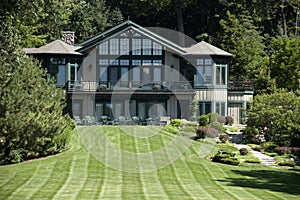 Luxury Mansion Home Estate, Grass Lawn