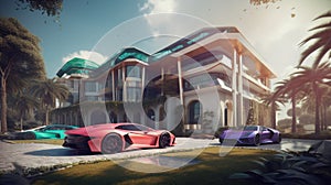 Luxury Mansion & Sleek Supercar: A Perfect Pair