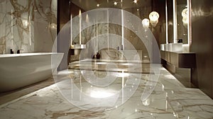 Luxury Marble Floor Scales in Elegant Bathrooms photo