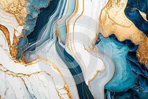 Luxury marble texture background, white, blue and gold