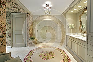 Luxury master bath with marble shower