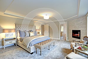 Luxury master bedroom interior . photo