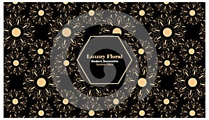 Luxury Maximalist Style Modern Geometric floral Seamless Pattern photo