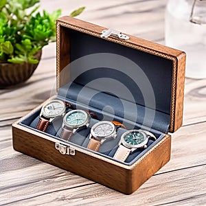 Luxury mens watch case box as a holiday gift for him, bespoke product design