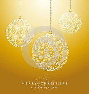 Luxury Merry Christmas baubles background EPS10 vector file.