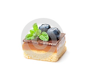 Luxury millionaires shortbread cookie with blueberry and mint l