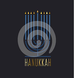 Luxury minimalistic style hanukkah menora photo