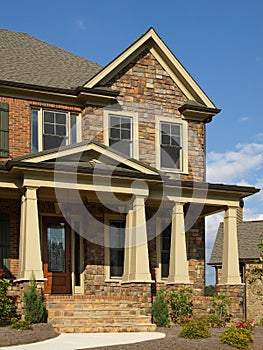 Luxury Model Home Exterior Column entrance