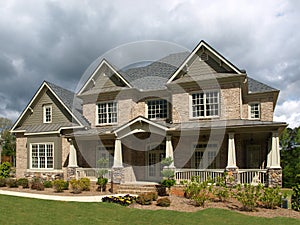 Luxury Model Home Exterior stormy weather