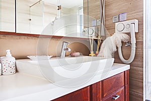 Luxury modern bathroom with faucet and sink