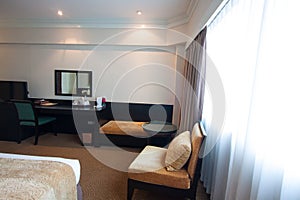 Luxury modern bedroom. Modern style in the hotel. Relax room of the people when leave in the hotel