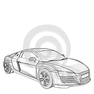 Luxury Modern Car Vector. Illustration Isolated On White Background. A Vector Illustration.