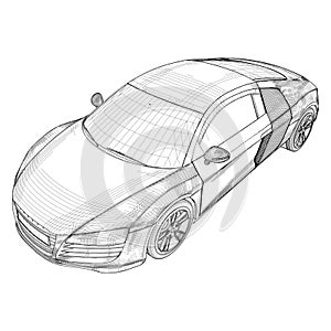 Luxury Modern Car Vector. Illustration Isolated On White Background. A Vector Illustration.