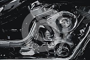 Luxury modern chrome Chopper Engine art