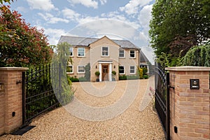Luxury modern detached house and gates