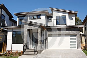 Luxury Modern Gray House Home Exterior Front Elevation