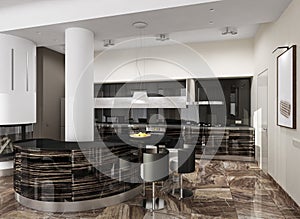 Luxury modern kitchen interior
