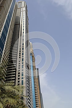 Luxury modern skyscrapers in the center of Dubai city. United Arab Emirates