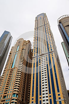 Luxury modern skyscrapers in the center of Dubai city. United Arab Emirates