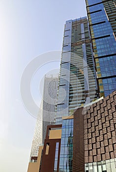 Luxury modern skyscrapers in the center of Dubai city. United Arab Emirates