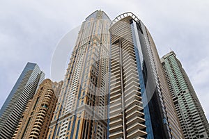 Luxury modern skyscrapers in the center of Dubai city. United Arab Emirates