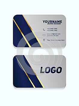 Luxury and modern. vector business card template. design dark blue and gold color