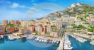 Luxury Monaco-Ville harbour of Monaco, Cote d`Azur