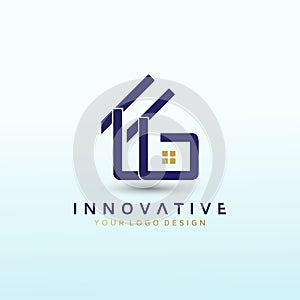Luxury mortgage logo design template letter TG