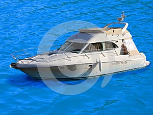 Luxury motor boat in the bay