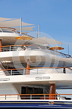 Luxury motor yacht decks
