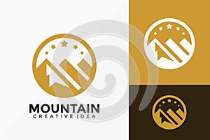 Luxury Mountain Adventure Logo Vector Design. Abstract emblem, designs concept, logos, logotype element for template