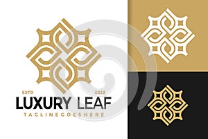 Luxury Nature Spa Leaf Logo Design, brand identity logos vector, modern logo, Logo Designs Vector Illustration Template