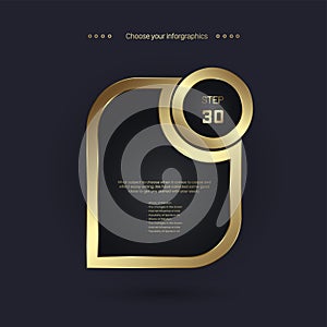 Luxury number 30 Level, option, chart, workstep, Premium multipurpose for levels Infographic Vector concept design, gold step,
