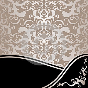 Luxury ornamental Background: silver and black