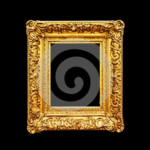 Luxury ornate portrait frame isolated on black