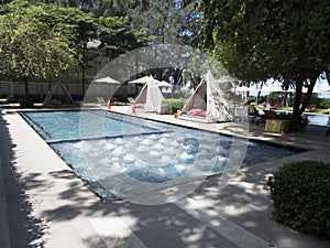 Luxury outdoor swimming pool in a hotel resort