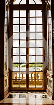 Luxury palace glass windows in Versailles palace