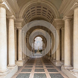 Luxury palace with marble columns in Rome