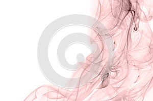 Luxury pastel rose quartz color smoke on white background