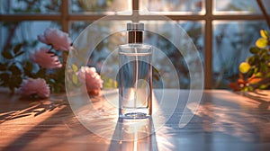 luxury perfume packaging, the minimalist elegant perfume bottle combines sleek modernity with sophistication through photo
