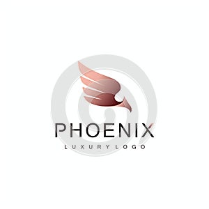 Luxury phoenix bird logo vector