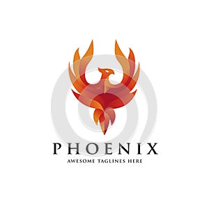 Luxury phoenix logo concept