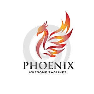 Luxury phoenix logo concept