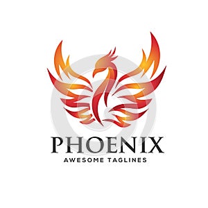 Luxury phoenix logo concept