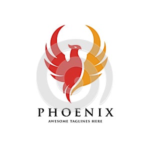 Luxury phoenix logo concept